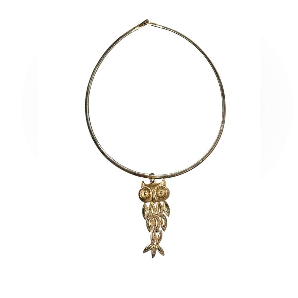 Gold Owl Pendant Necklace